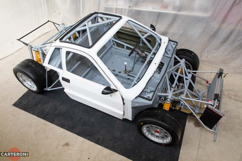 Carteroni Lancia 037 rolling chassis, bare frame with suspension and running gear fitted